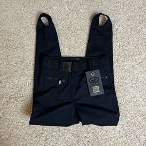 Goldbergh Paris Belted Black Slim-leg Stirrup Ski Pants NWT US 10 Waterproof